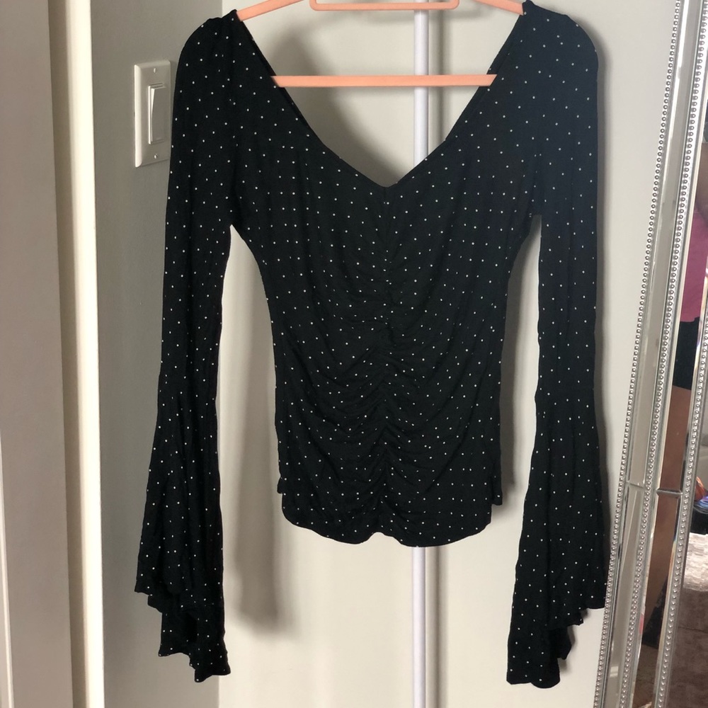 Free People Fitting Polka Dot Long Sleeve